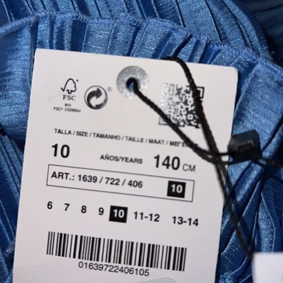 ZARA Kids | Light Blue | PLEATED JUMPSUIT WITH RUFFLES - Picture 4 of 4